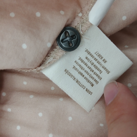 Decree • Y2k Neutral Raw Hem Boho Tan Polka Dot Babydoll Tunic Tank Top Large - Picture 5 of 9